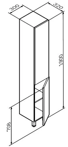 Шкаф-пенал напольный Am.Pm Gem 30 R графит матовый M90CSR0306GM
