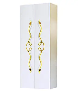 Шкаф-пенал подвесной двухстворчатый Clarberg Due Amanti 50 золото белый DUE0505W+DUER8GL Шкаф-пенал подвесной двухстворчатый Clarberg Due Amanti 50 золото белый DUE0505W+DUER8GL, 1