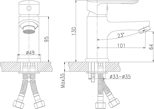 Смеситель для раковины Rossinka хром RS32-11