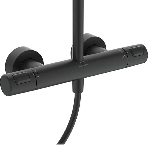 Душевая система с термостатом для душа Ideal Standard Ceratherm чёрный матовый BC748XG