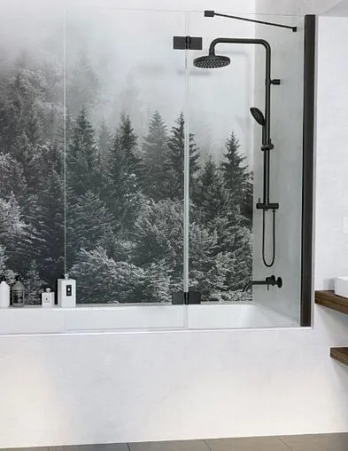 Шторка на ванну 1300мм прозрачное стекло Radaway Essenza New Black PND II 130 R 10002130-54-01R