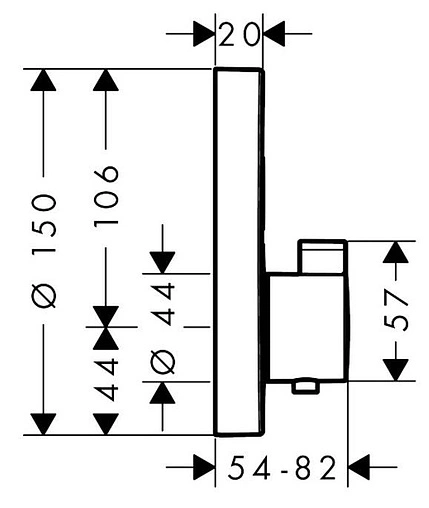 Термостат для 2 потребителей Hansgrohe ShowerSelect S шлифованный чёрный хром 15743340