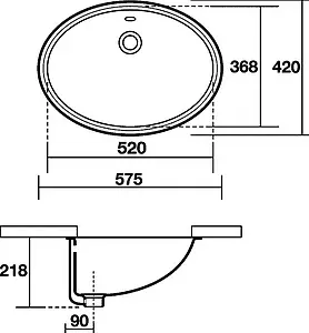 Раковина Kerasan Diamante 57 белый 773301, 2