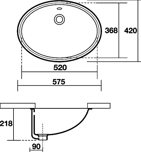 Раковина Kerasan Diamante 57 белый 773301