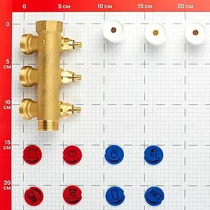 Коллектор регулирующий проходной 3 отвода ¾&quot;в/н x ¾&quot;ек TECE 8730007, 5