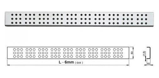 Решетка для лотка 644мм AlcaPlast Cube-650M