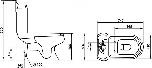 Унитаз-компакт Cezares King Palace белый CZR-163-T+CZR-237-T