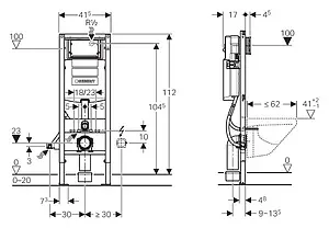 Инсталляция для подвесного унитаза Geberit Duofix Sigma 12 111.361.00.5 Инсталляция для подвесного унитаза Geberit Duofix Sigma 12 111.361.00.5, 3