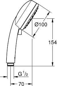Лейка ручного душа Grohe Tempesta New Cosmopolitan 100 II хром 27571002 Лейка ручного душа Grohe Tempesta New Cosmopolitan 100 II хром 27571002, 2
