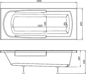 Ванна акриловая Aquanet Extra 170x70 00203931 Ванна акриловая Aquanet Extra 170x70 00203931, 5