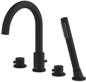 Смеситель на борт ванны на 4 отверстия WHITECROSS Y black чёрный матовый Y1232BL Смеситель на борт ванны на 4 отверстия WHITECROSS Y black чёрный матовый Y1232BL, 1