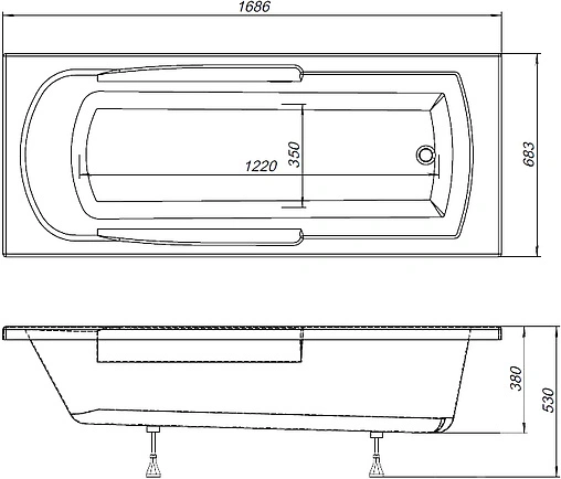 Ванна акриловая Aquanet Extra 170x70 00203931