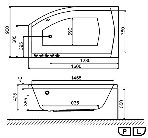 Ванна акриловая Excellent Magnus 160x95 R WAEX.MGP16WH