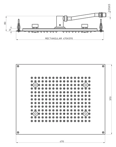 Лейка верхнего душа Bossini DREAM - Rectangular Light хром H37450.030
