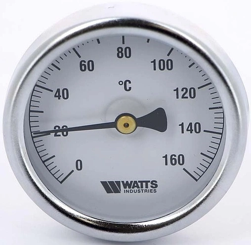 Термометр биметаллический Watts F+R801 63мм 160°С гильза 50мм ½&quot; 10005806