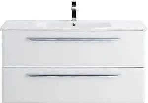 Тумба-умывальник подвесная Cezares Eco 100 Bianco Opaco ECO-CER-1000-2C-SO-BO+CZR-NAT-100-LVB Тумба-умывальник подвесная Cezares Eco 100 Bianco Opaco ECO-CER-1000-2C-SO-BO+CZR-NAT-100-LVB, 1