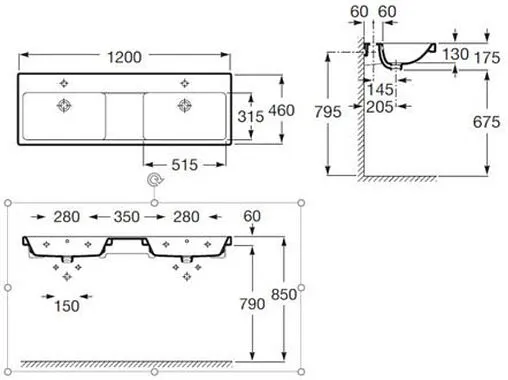 Раковина Roca Gap 120 белый A3270YS000