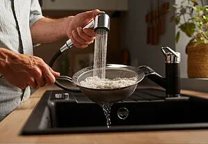 Смеситель для кухни с выдвижным изливом Blanco Blancowega-S II антрацит/хром 526420 Смеситель для кухни с выдвижным изливом Blanco Blancowega-S II антрацит/хром 526420, 4