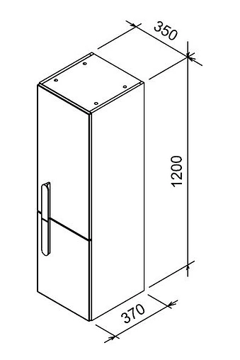 Шкаф-пенал подвесной угловой Ravak Chrome 35 L белый X000000542