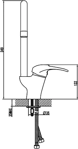 Смеситель для кухни Damixa Loop хром 530000000 Смеситель для кухни Damixa Loop хром 530000000