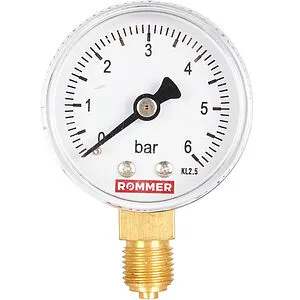 Манометр радиальный Rommer 50 мм 6 бар ¼&quot; RIM-0010-500608, 1