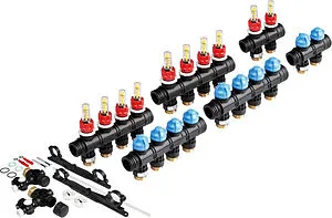 Группа коллекторная с расходомерами 10 отводов 1&quot;нг x ¾&quot;ек TECEfloor SLQ 77390040+77390040+77390020+77390010, 1