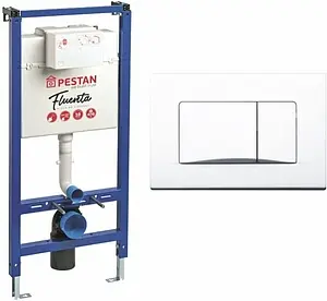 Инсталляция для подвесного унитаза Set 3 в 1 Pestan Fluenta SET40006356AW с кнопкой белый глянцевый Инсталляция для подвесного унитаза Set 3 в 1 Pestan Fluenta SET40006356AW с кнопкой белый глянцевый, 1