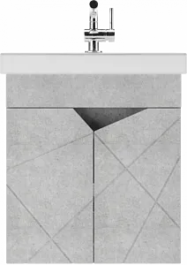 Тумба-умывальник подвесная Домино Vector 50 метрополитан грей/бетон серый DV6609T+S-UM-COM50/1-w Тумба-умывальник подвесная Домино Vector 50 метрополитан грей/бетон серый DV6609T+S-UM-COM50/1-w, 2
