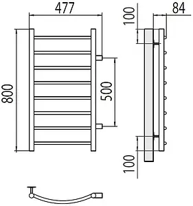 Полотенцесушитель водяной лесенка Terminus Классик П8 400х800 бп500 полированная сталь 4670078530233 Полотенцесушитель водяной лесенка Terminus Классик П8 400х800 бп500 полированная сталь 4670078530233, 2