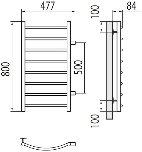 Полотенцесушитель водяной лесенка Terminus Классик П8 400х800 бп500 полированная сталь 4670078530233 Полотенцесушитель водяной лесенка Terminus Классик П8 400х800 бп500 полированная сталь 4670078530233