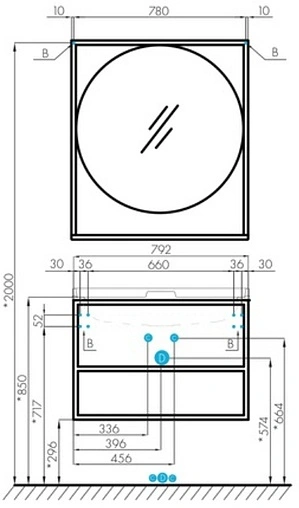 Тумба-умывальник подвесная Aquaton Лофт Фабрик 80 дуб кантри 1A2424K0LTDY0