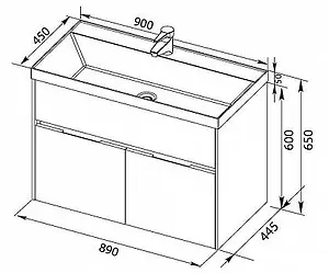 Тумба-умывальник Aquanet Латина 90 белый 00179449+00179396 Тумба-умывальник Aquanet Латина 90 белый 00179449+00179396, 2