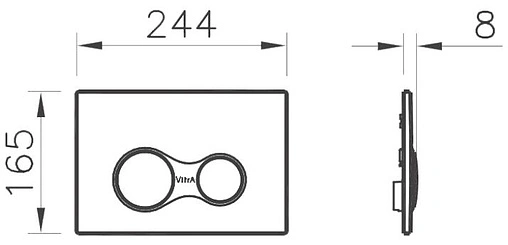 Инсталляция для подвесного унитаза Set 3 в 1 VitrA Concealed Cisterns 700-1873 с кнопкой хром глянцевый
