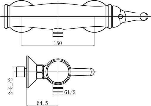 Смеситель для душа BelBagno Tiffani хром TIF-ESDM-CRM Смеситель для душа BelBagno Tiffani хром TIF-ESDM-CRM