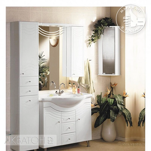 Тумба под умывальник напольная Aquaton Домус 95 белый 1A061301DO010