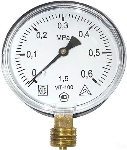 Манометр радиальный Багория МТ-100мм 6 бар 20х1.5мм 182102311