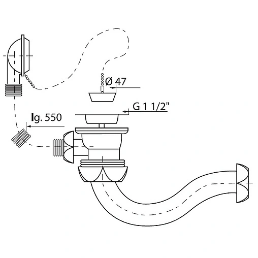 Слив-перелив для ванны Wirquin хром 30718058