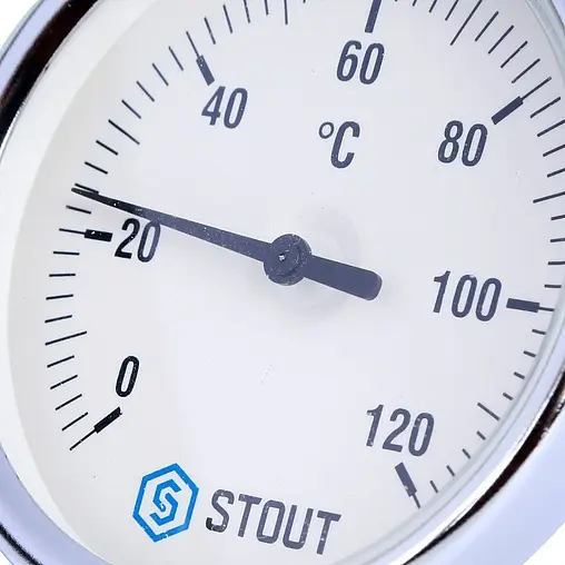 Термометр биметаллический Stout 80мм 120°С гильза 50мм ½&quot; SIM-0003-805015