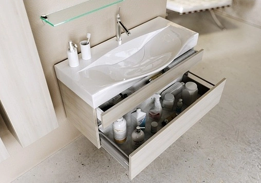 Тумба-умывальник Aqwella Bergamo 80 белый Ber.01.08/W+Ber.08.04.D