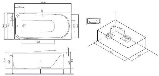 Панель для ванны фронтальная Am.Pm Like 150 белый W80A-150-070W-P