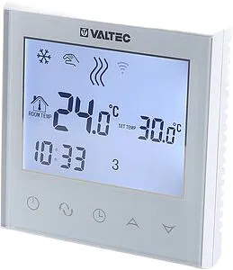 Проводной комнатный терморегулятор Wi-Fi 230В Valtec белый VT.AC712.0.0, 5