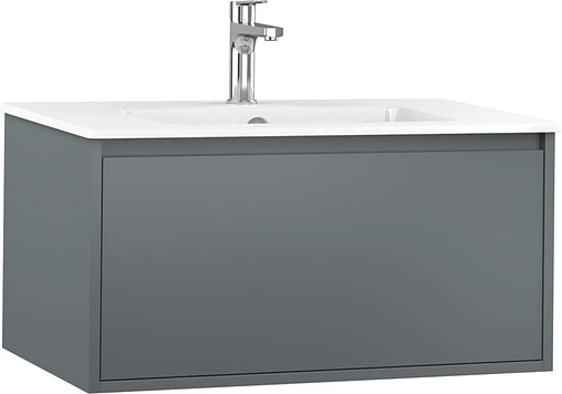 Тумба-умывальник подвесная ISVEA Pro 80 серый 21MGS070081I+10SL51081SV