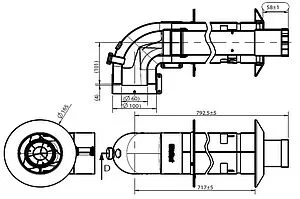 Комплект дымохода Ø 80/125мм L=750мм Protherm 0020199379, 2