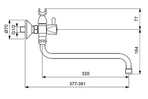 Смеситель для ванны с длинным изливом Vidima Practic хром BA230AA, 2