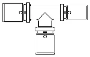 Тройник пресс редукционный 20мм x 20мм x 16мм Oventrop Cofit P 1513255 Тройник пресс редукционный 20мм x 20мм x 16мм Oventrop Cofit P 1513255, 2