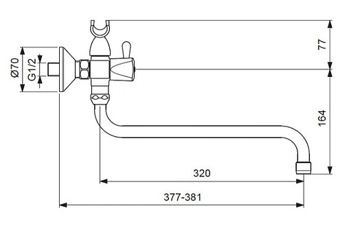 Смеситель для ванны с длинным изливом Vidima Practic хром BA230AA