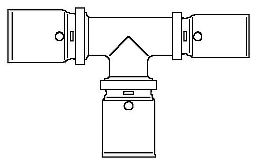 Тройник пресс редукционный 20мм x 20мм x 16мм Oventrop Cofit P 1513255
