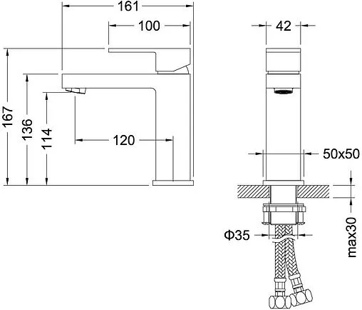 Смеситель для раковины Aquatek Либра чёрный матовый AQ1610MB