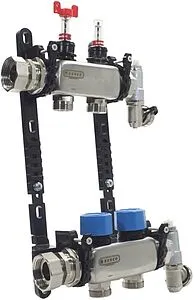 Группа коллекторная с расходомерами 2 отвода 1&quot;в/н x ¾&quot;ек Henco UFH-0605MDSS02, 1