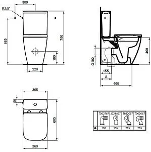 Унитаз-компакт безободковый Ideal Standard I.Life S RimLS+ белый T459601+T473501 Унитаз-компакт безободковый Ideal Standard I.Life S RimLS+ белый T459601+T473501, 2
